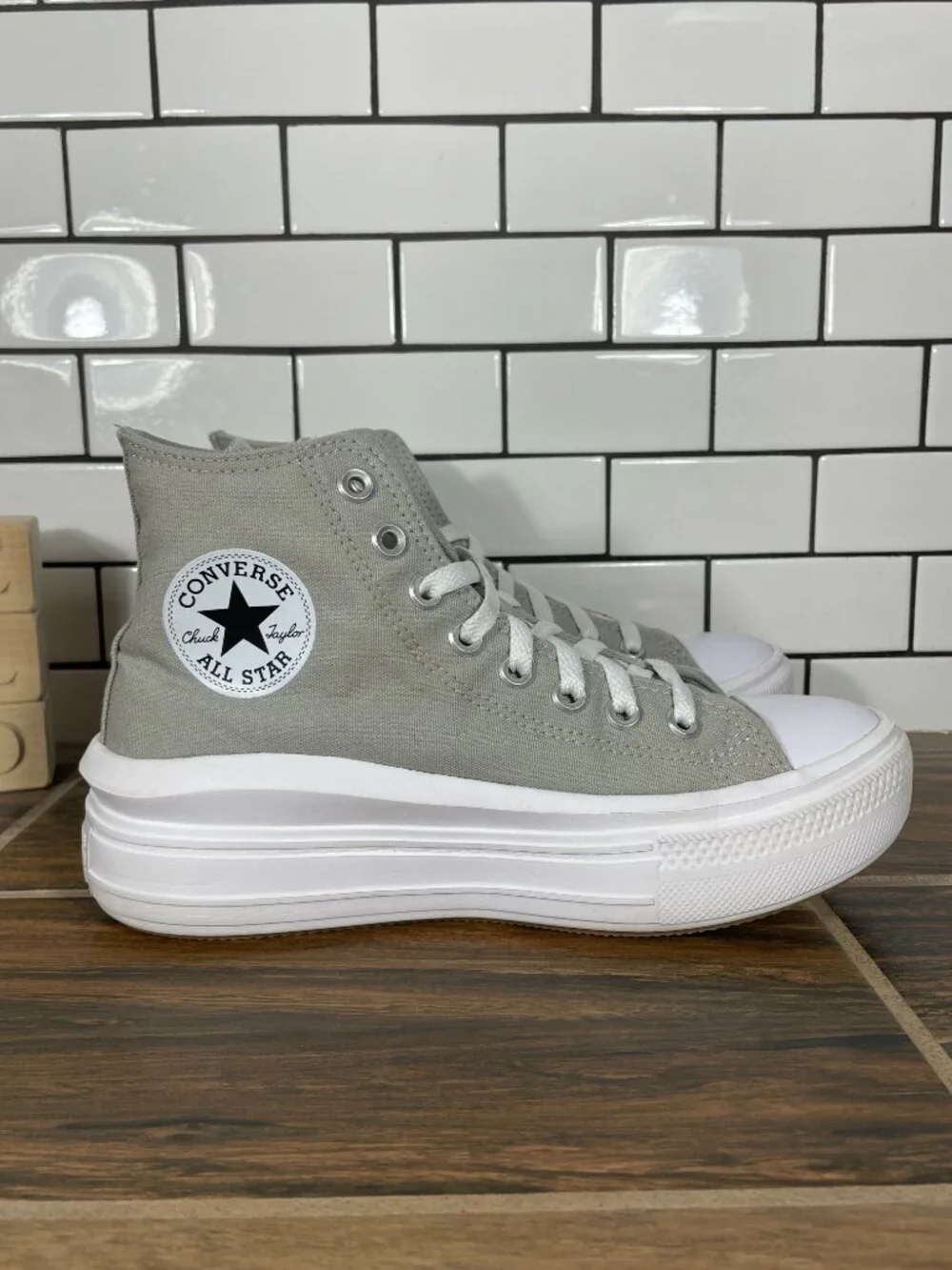 Converse Chuck Taylor All Star Move Womens 8 Shoes Slate Sage Platform Sneakers - Picture 3 of 13